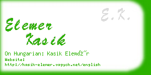 elemer kasik business card